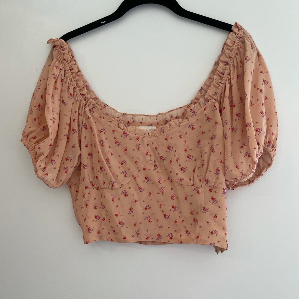Loveshack Fancy Peach Floral top